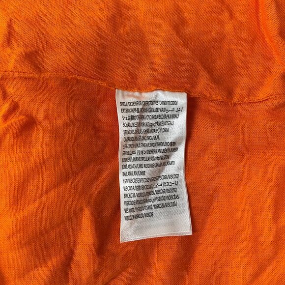 NWOT Farm Rio Orange Bow Linen Crop Top Square Neck Sleeveless Statement Tank M - Picture 13 of 16